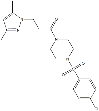 890606-53-8 1-[(4-chlorophenyl)sulfonyl]-4-[3-(3,5-dimethyl-1H-pyrazol-1-yl)propanoyl]piperazine