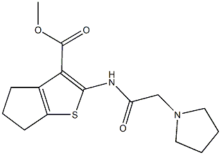 methyl 2-[(1-pyrrolidinylacetyl)amino]-5,6-dihydro-4H-cyclopenta[b]thiophene-3-carboxylate Structure