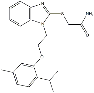 2-({1-[2-(2-isopropyl-5-methylphenoxy)ethyl]-1H-benzimidazol-2-yl}sulfanyl)acetamide Structure