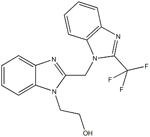 2-(2-{[2-(trifluoromethyl)-1H-benzimidazol-1-yl]methyl}-1H-benzimidazol-1-yl)ethanol Structure