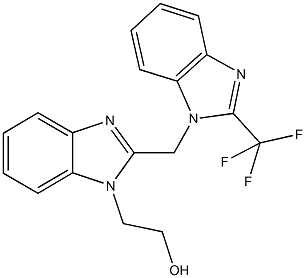 2-(2-{[2-(trifluoromethyl)-1H-benzimidazol-1-yl]methyl}-1H-benzimidazol-1-yl)ethanol Struktur