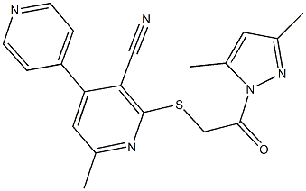 3-cyano-2-{[2-(3,5-dimethyl-1H-pyrazol-1-yl)-2-oxoethyl]sulfanyl}-6-methyl-4,4'-bipyridine,891455-83-7,结构式