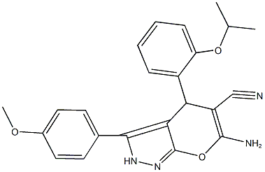 6-amino-4-(2-isopropoxyphenyl)-3-(4-methoxyphenyl)-2,4-dihydropyrano[2,3-c]pyrazole-5-carbonitrile|