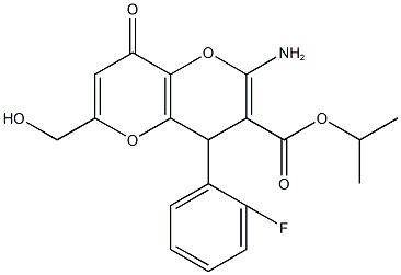 isopropyl 2-amino-4-(2-fluorophenyl)-6-(hydroxymethyl)-8-oxo-4,8-dihydropyrano[3,2-b]pyran-3-carboxylate Structure