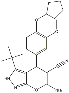 891463-09-5 6-amino-3-tert-butyl-4-[4-(cyclopentyloxy)-3-methoxyphenyl]-2,4-dihydropyrano[2,3-c]pyrazole-5-carbonitrile