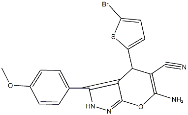 891463-86-8 6-amino-4-(5-bromo-2-thienyl)-3-(4-methoxyphenyl)-2,4-dihydropyrano[2,3-c]pyrazole-5-carbonitrile