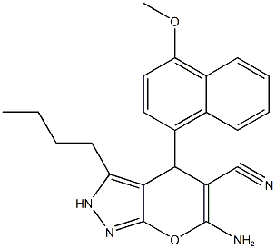 891464-04-3 6-amino-3-butyl-4-(4-methoxy-1-naphthyl)-2,4-dihydropyrano[2,3-c]pyrazole-5-carbonitrile