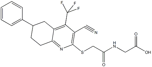 [({[3-cyano-6-phenyl-4-(trifluoromethyl)-5,6,7,8-tetrahydro-2-quinolinyl]sulfanyl}acetyl)amino]acetic acid 结构式