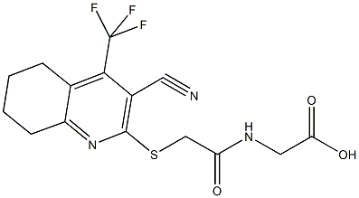 [({[3-cyano-4-(trifluoromethyl)-5,6,7,8-tetrahydro-2-quinolinyl]sulfanyl}acetyl)amino]acetic acid Structure