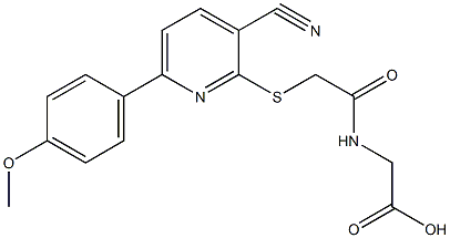 [({[3-cyano-6-(4-methoxyphenyl)-2-pyridinyl]sulfanyl}acetyl)amino]acetic acid 结构式