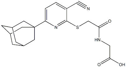 [({[6-(1-adamantyl)-3-cyano-2-pyridinyl]sulfanyl}acetyl)amino]acetic acid Structure