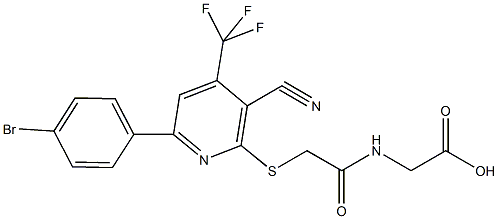 [({[6-(4-bromophenyl)-3-cyano-4-(trifluoromethyl)-2-pyridinyl]sulfanyl}acetyl)amino]acetic acid 结构式