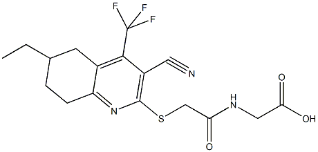 [({[3-cyano-6-ethyl-4-(trifluoromethyl)-5,6,7,8-tetrahydro-2-quinolinyl]sulfanyl}acetyl)amino]acetic acid 结构式