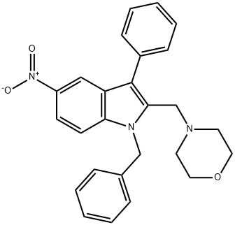 1-benzyl-5-nitro-2-(4-morpholinylmethyl)-3-phenyl-1H-indole Structure