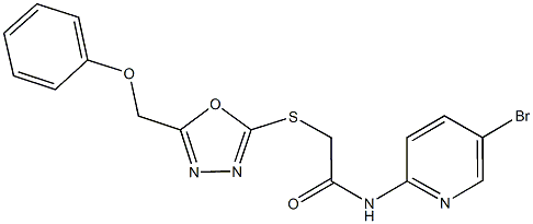 N-(5-bromo-2-pyridinyl)-2-{[5-(phenoxymethyl)-1,3,4-oxadiazol-2-yl]sulfanyl}acetamide 结构式