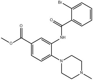 methyl 3-[(2-bromobenzoyl)amino]-4-(4-methyl-1-piperazinyl)benzoate 结构式