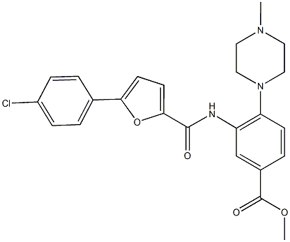 methyl 3-{[5-(4-chlorophenyl)-2-furoyl]amino}-4-(4-methyl-1-piperazinyl)benzoate,892201-13-7,结构式