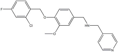 N-{4-[(2-chloro-4-fluorobenzyl)oxy]-3-methoxybenzyl}-N-(4-pyridinylmethyl)amine,892563-70-1,结构式