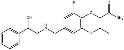 2-(2-bromo-6-ethoxy-4-{[(2-hydroxy-2-phenylethyl)amino]methyl}phenoxy)acetamide Struktur