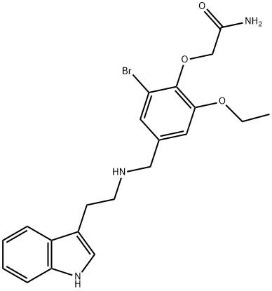 2-[2-bromo-6-ethoxy-4-({[2-(1H-indol-3-yl)ethyl]amino}methyl)phenoxy]acetamide Structure