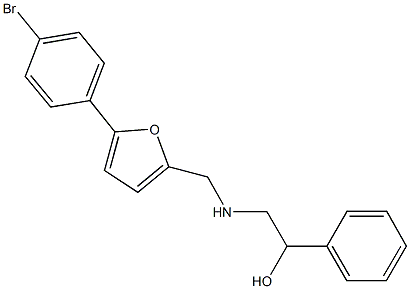 2-({[5-(4-bromophenyl)-2-furyl]methyl}amino)-1-phenylethanol 化学構造式