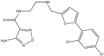 4-amino-N-[2-({[5-(2,4-dichlorophenyl)-2-furyl]methyl}amino)ethyl]-1,2,5-oxadiazole-3-carboxamide 结构式