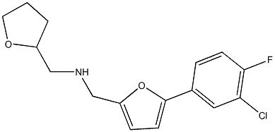 N-{[5-(3-chloro-4-fluorophenyl)-2-furyl]methyl}-N-(tetrahydro-2-furanylmethyl)amine 化学構造式