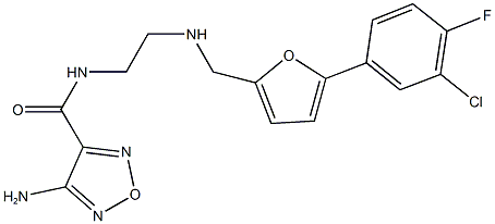 4-amino-N-[2-({[5-(3-chloro-4-fluorophenyl)-2-furyl]methyl}amino)ethyl]-1,2,5-oxadiazole-3-carboxamide,892599-13-2,结构式