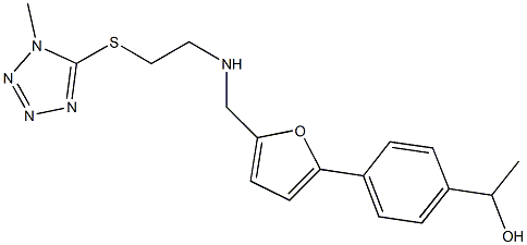 1-(4-{5-[({2-[(1-methyl-1H-tetraazol-5-yl)sulfanyl]ethyl}amino)methyl]-2-furyl}phenyl)ethanol Structure