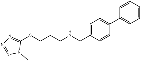 N-([1,1'-biphenyl]-4-ylmethyl)-N-{3-[(1-methyl-1H-tetraazol-5-yl)sulfanyl]propyl}amine 化学構造式