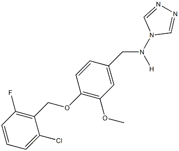 N-{4-[(2-chloro-6-fluorobenzyl)oxy]-3-methoxybenzyl}-N-(4H-1,2,4-triazol-4-yl)amine 化学構造式