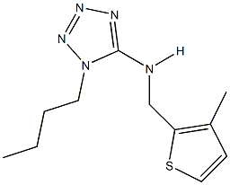 N-(1-butyl-1H-tetraazol-5-yl)-N-[(3-methyl-2-thienyl)methyl]amine 化学構造式