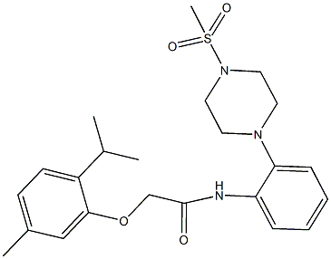 2-(2-isopropyl-5-methylphenoxy)-N-{2-[4-(methylsulfonyl)-1-piperazinyl]phenyl}acetamide 化学構造式