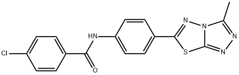 4-chloro-N-[4-(3-methyl[1,2,4]triazolo[3,4-b][1,3,4]thiadiazol-6-yl)phenyl]benzamide,892671-44-2,结构式