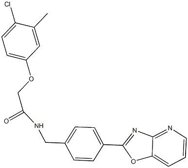 2-(4-chloro-3-methylphenoxy)-N-(4-[1,3]oxazolo[4,5-b]pyridin-2-ylbenzyl)acetamide 化学構造式