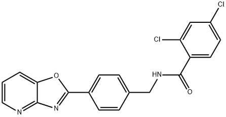 2,4-dichloro-N-(4-[1,3]oxazolo[4,5-b]pyridin-2-ylbenzyl)benzamide Struktur