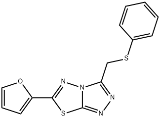 [6-(2-furyl)[1,2,4]triazolo[3,4-b][1,3,4]thiadiazol-3-yl]methyl phenyl sulfide 结构式