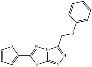 3-[(phenylsulfanyl)methyl]-6-(2-thienyl)[1,2,4]triazolo[3,4-b][1,3,4]thiadiazole Struktur