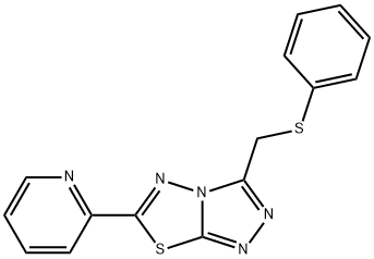 3-[(phenylsulfanyl)methyl]-6-(2-pyridinyl)[1,2,4]triazolo[3,4-b][1,3,4]thiadiazole Struktur