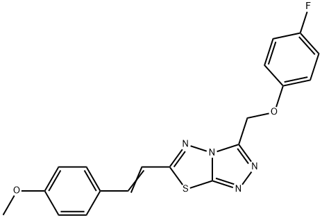 3-[(4-fluorophenoxy)methyl]-6-[(E)-2-(4-methoxyphenyl)ethenyl][1,2,4]triazolo[3,4-b][1,3,4]thiadiazole Struktur