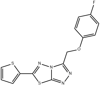 4-fluorophenyl [6-(2-thienyl)[1,2,4]triazolo[3,4-b][1,3,4]thiadiazol-3-yl]methyl ether 化学構造式