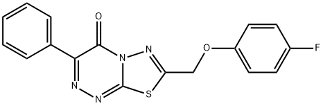 7-[(4-fluorophenoxy)methyl]-3-phenyl-4H-[1,3,4]thiadiazolo[2,3-c][1,2,4]triazin-4-one Structure