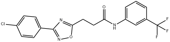 3-[3-(4-chlorophenyl)-1,2,4-oxadiazol-5-yl]-N-[3-(trifluoromethyl)phenyl]propanamide 结构式