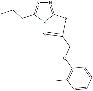 6-[(2-methylphenoxy)methyl]-3-propyl[1,2,4]triazolo[3,4-b][1,3,4]thiadiazole Struktur
