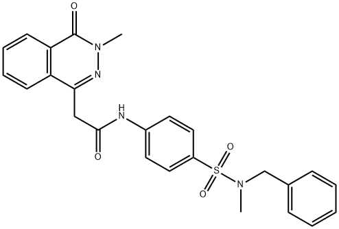 N-(4-{[benzyl(methyl)amino]sulfonyl}phenyl)-2-(3-methyl-4-oxo-3,4-dihydro-1-phthalazinyl)acetamide Struktur