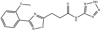 3-[3-(2-methoxyphenyl)-1,2,4-oxadiazol-5-yl]-N-(1H-tetraazol-5-yl)propanamide 结构式