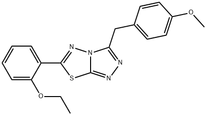 6-(2-ethoxyphenyl)-3-(4-methoxybenzyl)[1,2,4]triazolo[3,4-b][1,3,4]thiadiazole Struktur