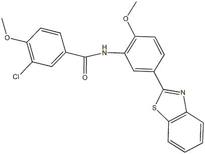 N-[5-(1,3-benzothiazol-2-yl)-2-methoxyphenyl]-3-chloro-4-methoxybenzamide 化学構造式