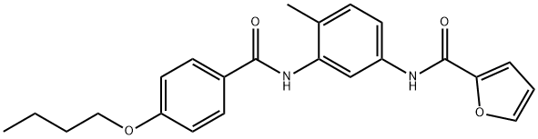 N-{3-[(4-butoxybenzoyl)amino]-4-methylphenyl}-2-furamide Struktur