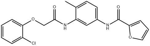 N-(3-{[(2-chlorophenoxy)acetyl]amino}-4-methylphenyl)-2-furamide Struktur